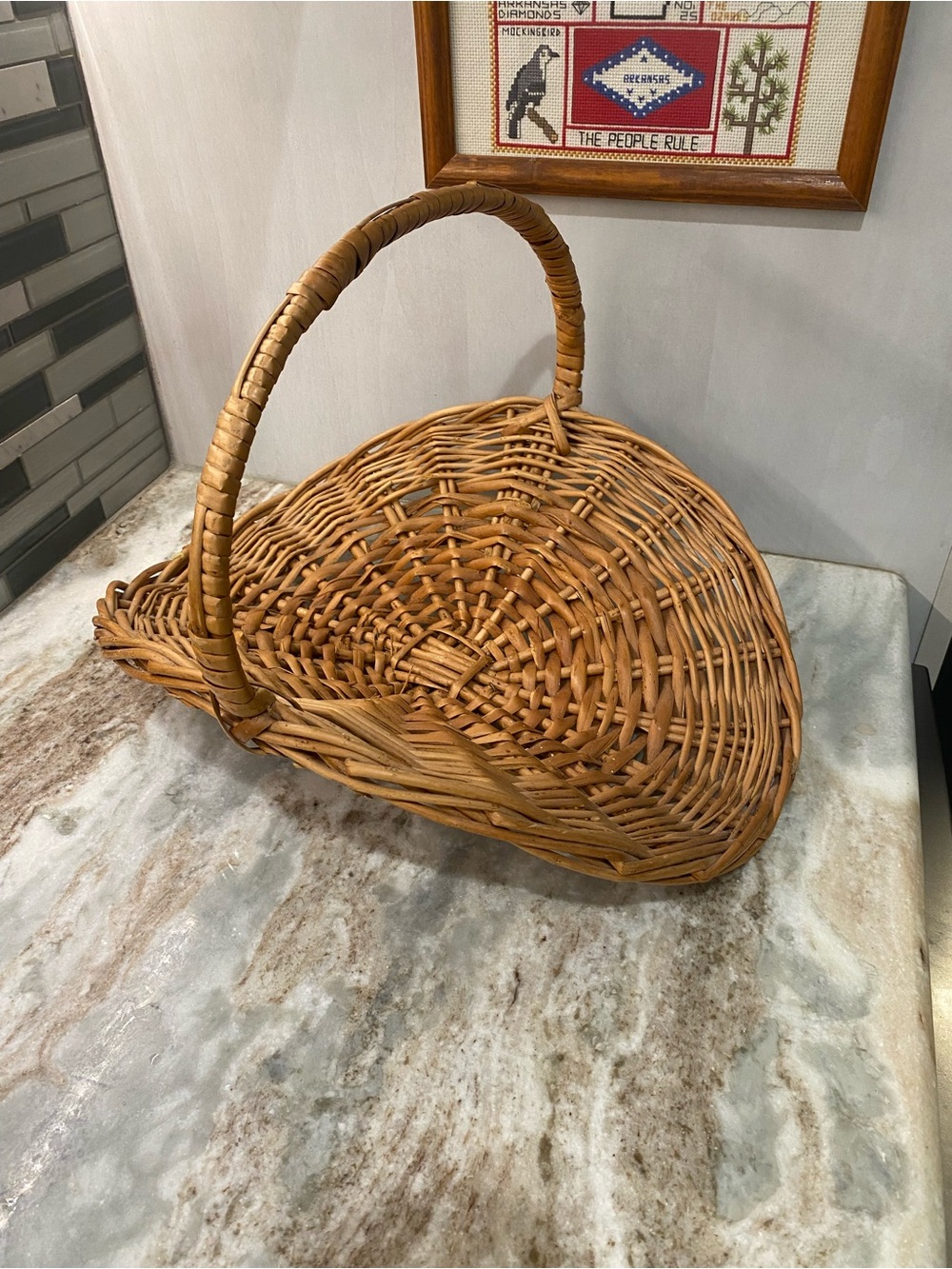 Vintage Wicker Flower Gathering Basket Garden Harvest Trug Farmhouse
